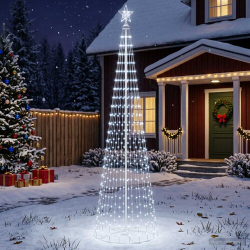  Stožasto LED božićno drvce 470 LED lampica Čelik Slike