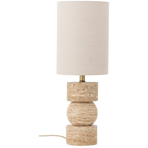 Bloomingville Stolna lampa od kamenine u prirodnoj boji s tekstilnim sjenilom (visina 53 cm) Marci &ndash; Cijene