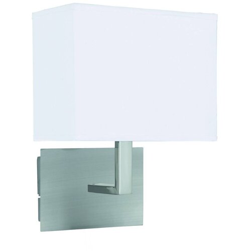 Searchlight Notranja stenska svetilka z 1 lučjo, satenasto srebrna z belim senčnikom, E27, (22100554) Cene