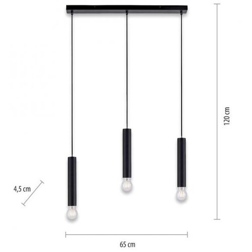 LEUCHTEN DIREKT 15618-18 - Luster na sajli BRUNA 3xE27/60W/230V crna Slike