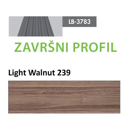 AGT profil Zidni MDF Završni LB-3783-B Light Walnut (239) 2800x34x12mm ( 026-132 ) Cene
