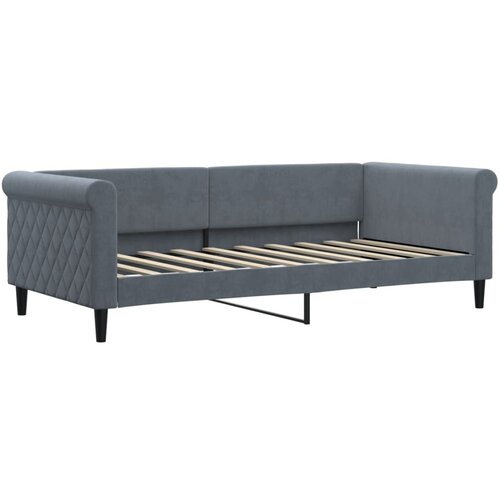  Dnevni krevet s pomoćnim ležajem bez madraca tamno siva 90x190 cm Slike