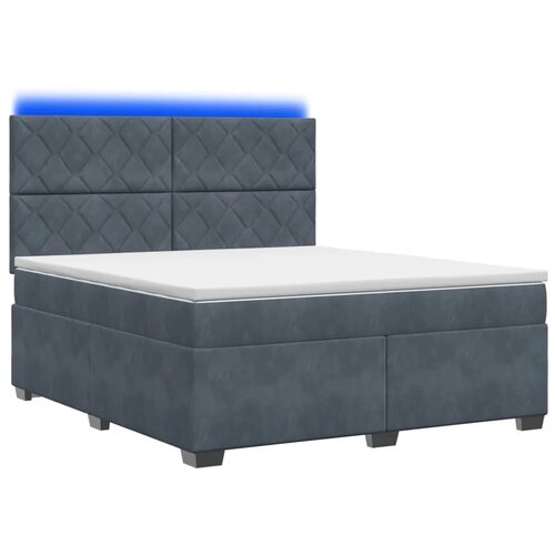  Boxspring krevet s madracem Tamnosiva 160 x 200 cm Bar&amp;scaron;un - Tamnosiva 160 x 200 cm Dizajn s rombovima Slike