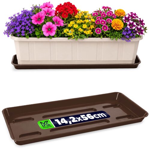 KADAX Stojalo za cvetlične lončke 60 cm, balkonsko korito, plastični pladenj, (5000346135) Slike