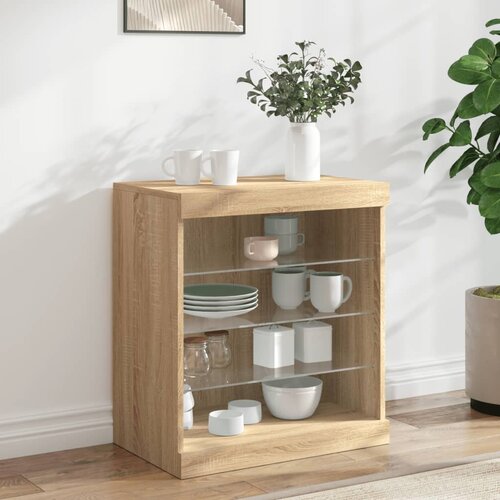  Komoda s LED svjetlima boja hrasta sonome 60,5x37x67 cm Cene