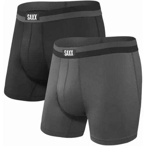 SAXX Sport Mesh 2-Pack Boxer Brief Black/Graphite S