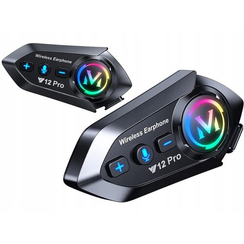  Aku. LED RGB Y12 pro bluetooth motoristični radijski interkom Slike