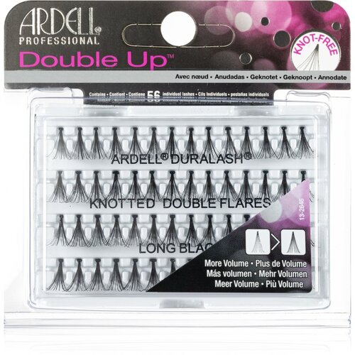 Ardell Double Up Duralash Knotted Double Flares individualne trepalnice z vozličkom 56 ks odtenek Medium Black Slike