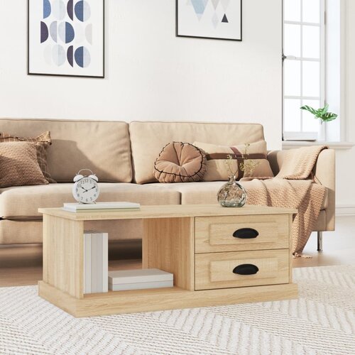 vidaXL Klubska mizica sonoma hrast 90x50x35 cm inženirski les Cene