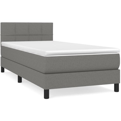 Maison Chic Box spring postelja - Vzmetna postelja z vzmetnico temno siva 90x190 cm blago SL19377, (21893506) Slike