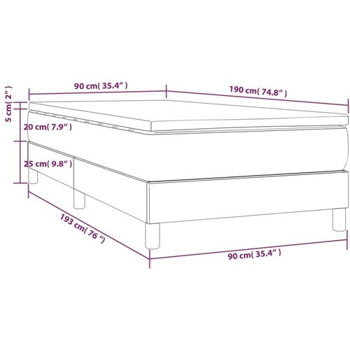 vidaXL Box spring krevet s madracem tamnozeleni 90x190 cm baršunasti Cene