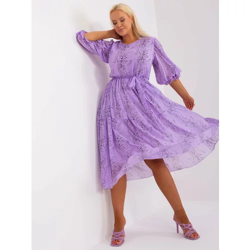 Fashion Hunters Light purple dress plus size with print