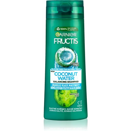 Garnier Fructis Coconut Water okrepitveni šampon za mastne lase 250 ml za ženske