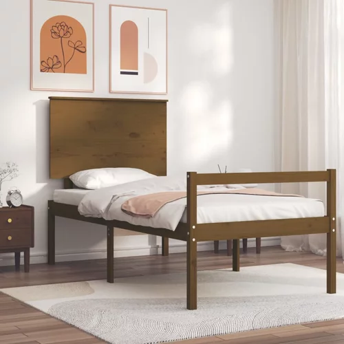  za krevet s uzglavljem boja meda 100 x 200 cm od borovine