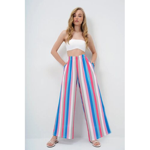 Trend Alacati Stili ženske pantalone Alc-X14142, roze-plave Slike