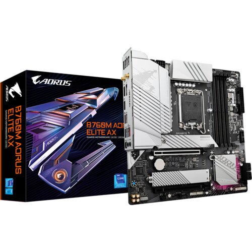 Gigabyte B760M AORUS Elite AX, DDR5, SATA3, USB3.2Gen2x2, DP, WiFi 6E, LGA1700 mATX Cene