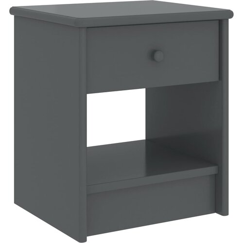 vidaXL Nočna omarica temno siva 35x30x40 cm trdna borovina Cene