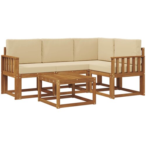  Set vanjskih sofa 5 kom. Prirodna i bež Slike
