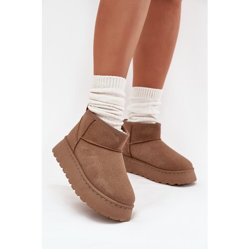 Boto Women&amp;#039;s Snow Boots On Platform Insulated With Fur Khaki Vesirae Slike