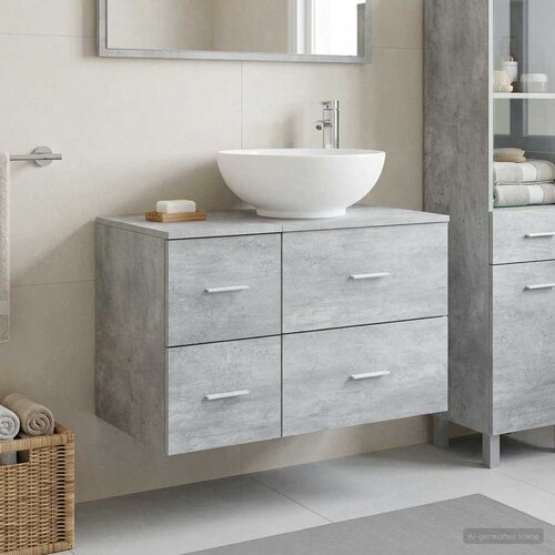  Set namje&scaron;taja za kupaonicu 2 kom. Betonska siva 49,5 x 44,5 x 80 cm Cijene