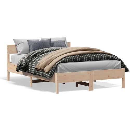  The Living Store Posteljni okvir brez vzmetnice 150x200 cm trdna borovina - Posteljni Okvir, (21446489) Slike