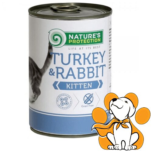 Nature's Protection Kitten Turkey&Rabbit 400g, Vlažna Hrana Za Mačiće i Juniore Slike