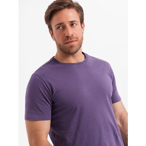 Ombre Men's classic cotton BASIC T-shirt - purple Cene