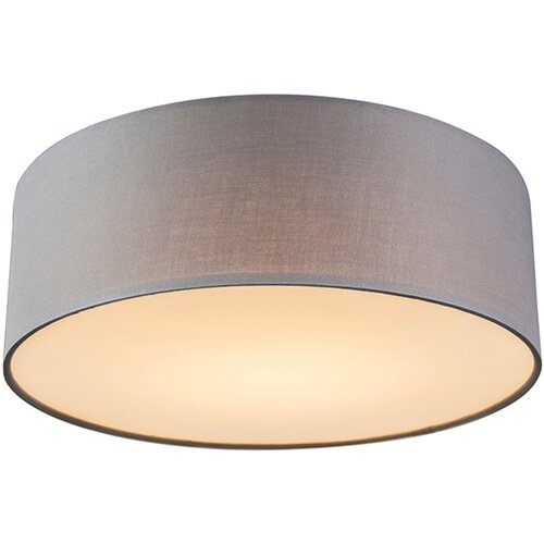 QAZQA Stropna svetilka siva 30 cm vključno z LED - Drum LED Cene