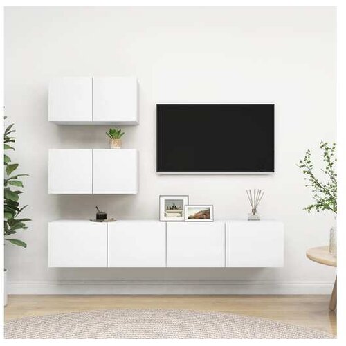  4-dijelni set TV ormarića bijeli od iverice Cijene