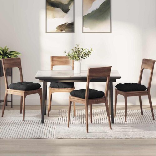 vidaXL Jastučići za sjedenje 4 pcs Crna 40 x 40 x 12 cm tkanina Cene