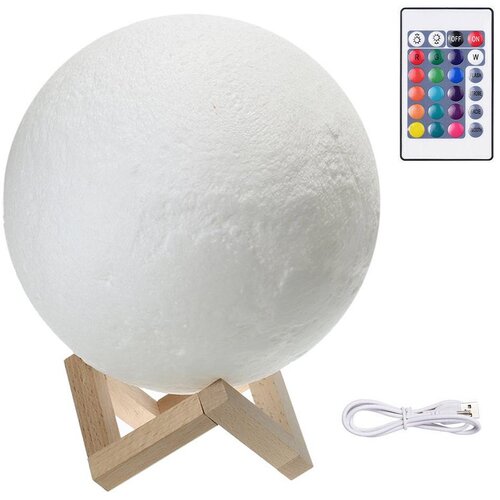  Aku. LED RGB 3D USB nočna lučka luna z daljinskim upravljalnikom 18cm Cene