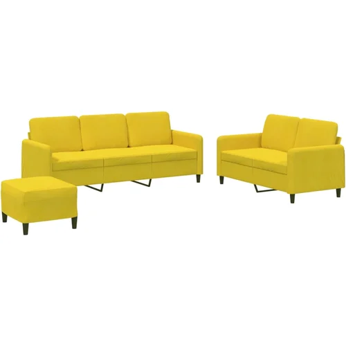 vidaXL 3-dijelni set sofa s žuti baršunast