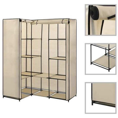  Kotna garderobna omara 130x87x169 cm krem Cene