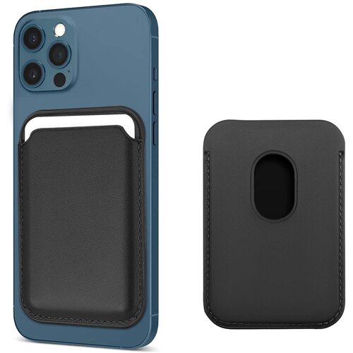 INF Držalo za magnetno kartico za iPhone 12/13 serije PU usnje črne barve, (21257333) Cene