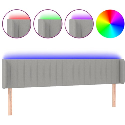 VidaXL LED posteljno vzglavje svetlo sivo 163x16x78/88 cm blago, (20936311) Slike