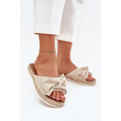 Boto Women&amp;#039;s Platform Sandals With Braiding And Bow Beige Alpireda Slike