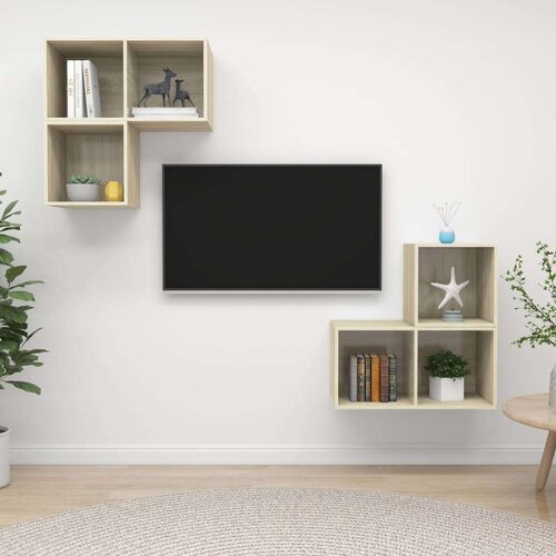  4-dijelni set TV ormarića boja hrasta sonome od iverice Slike