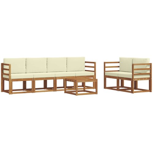  Set vanjskih sofa s jastukom 7 pcs Prirodna i krem Slike