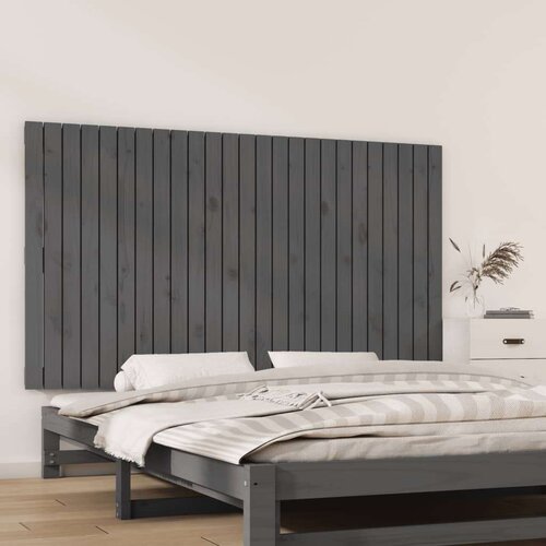  Zidno uzglavlje sivo 159 5x3x90 cm od masivne borovine Slike
