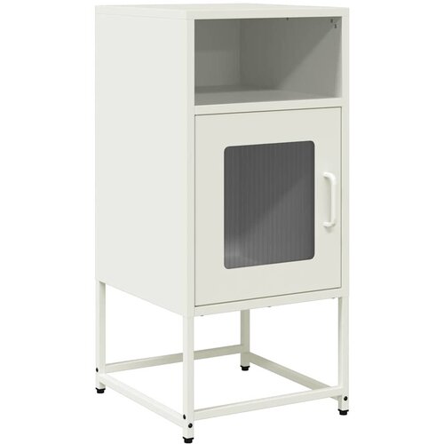 Maison Chic Nočna omarica - Nočna miza Bela 36x39x78 cm Hladno valjano jeklo, (21687055) Slike