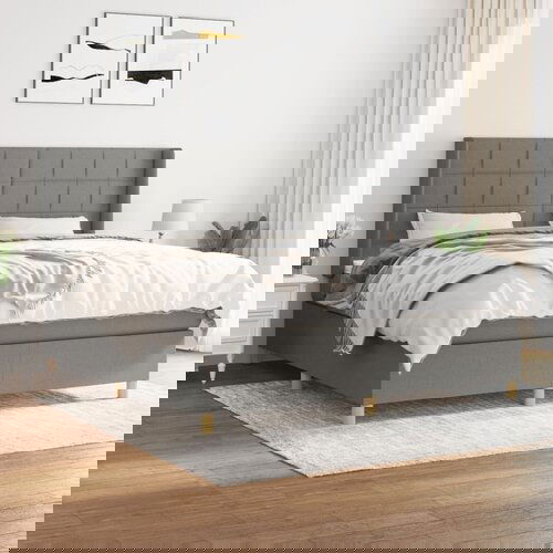 The Living Store Box spring postelja z vzmetnico temno siva 160x200 cm blago - Box Spring Postelja, (21503889) Slike