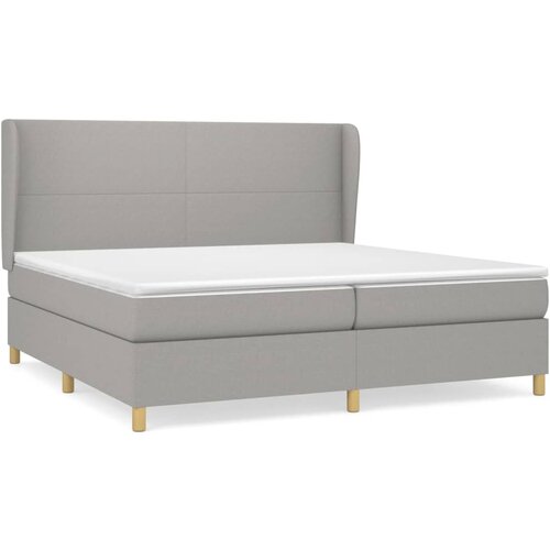 Maison Chic Box spring postelja - Vzmetna postelja z vzmetnico svetlo siva 200x200 cm blago SL773, (21909790) Slike