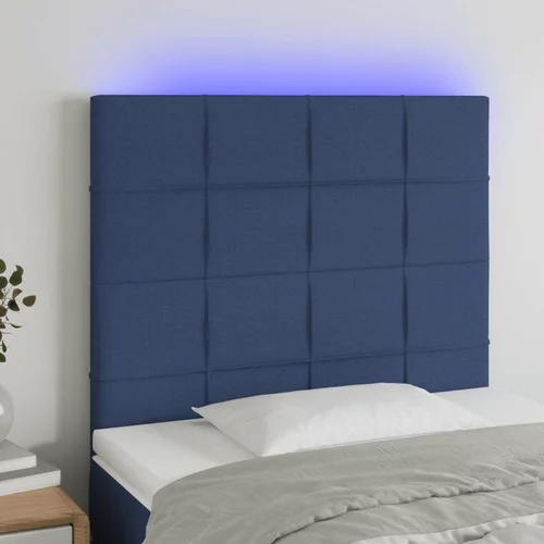  posteljno vzglavje modro 80x5x118/128 cm blago, (20934057)