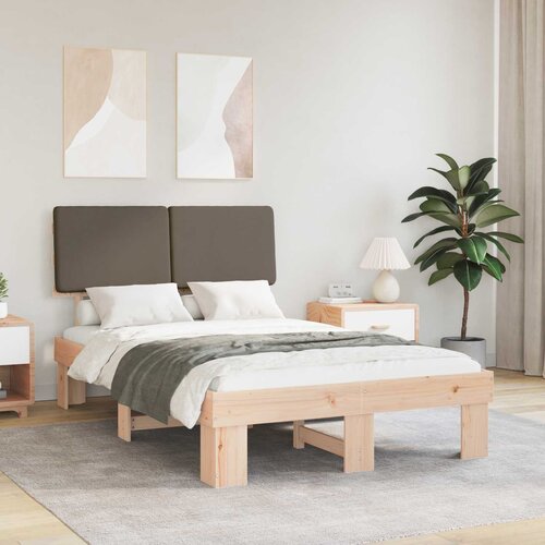 vidaXL Posteljni okvir z oblazinjenim vzglavjem Taupe 120 x 200 cm Cene