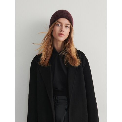 Reserved kapa beanie iz mešanice alpaka volne - burgundy Cene