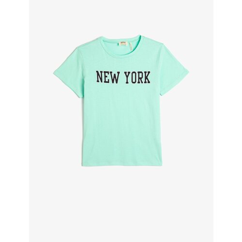 Koton T-Shirt New York Printed Short Sleeve Crew Neck Cotton Slike