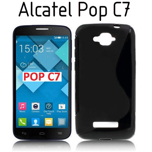  Gumijasti / gel etui S-Line za Alcatel Pop C7 - črni Cene