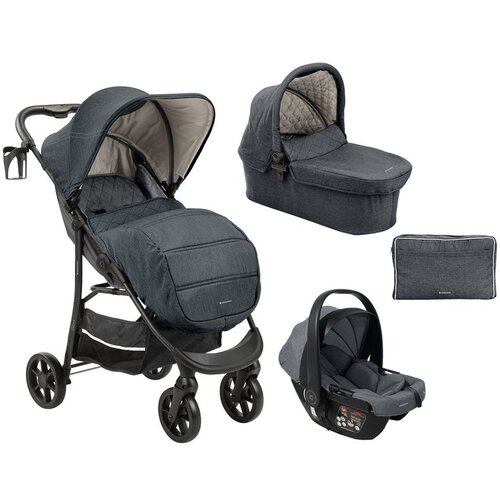 Kikka Boo kolica selina premium 3in1 set sa i-size auto sedi&amp;scaron;tem i tvrdom korpom dark grey Slike
