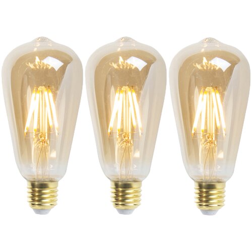 LUEDD Komplet 3 E27 zatemnjenih LED sijalk ST64 goldline 5W 380 lm 2200K Cene