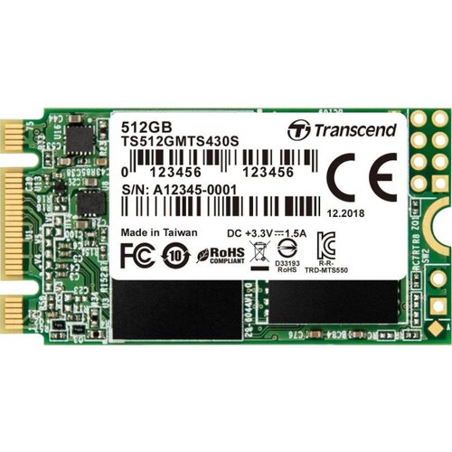 Transcend 512GB, M.2 2242 SSD, SATA3 B+M Key, TLC ( TS512GMTS430S ) Cene